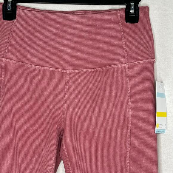 Zella NEW Pink Snow Wash Ribbed Bike Shorts‎ Medium - Picture 5 of 10